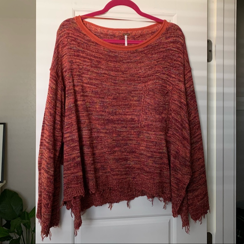 Free People Sweater Red knit